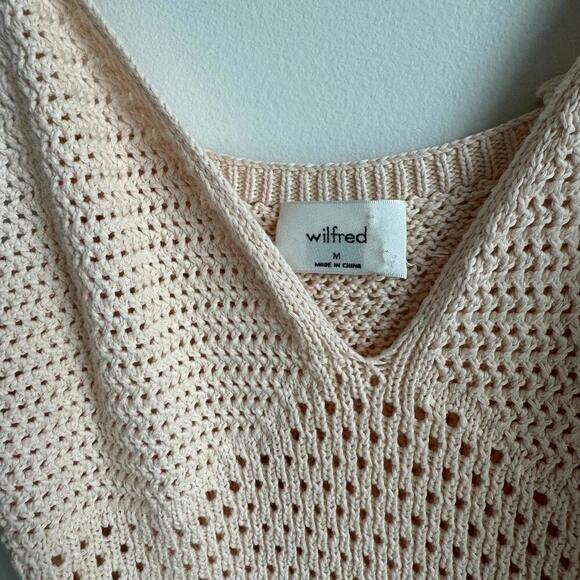 ARITZIA Wilfred Evie Crochet Midi Dress Seashell Pink Size M - Picture 4 of 9